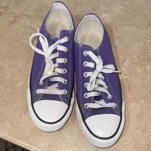 Purple Converse Sneakers with White Laces